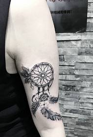 εξατομικευμένο μαύρο και άσπρο μοτίβο τοτέμ τατουάζ βραχίονα