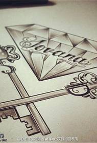 Sketch diamond key tattoo manuscript picture