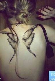 Татуировка крыльев сзади