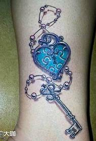 Leg key lock tattoo pattern