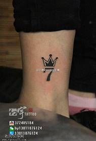 Crown 7 tattoo pattern on the ankle