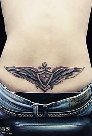Waist beautiful wings tattoo pattern
