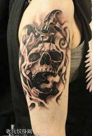 Arm music skull tattoo pattern