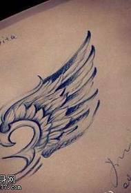 Rukopis krídla tetovanie vzor