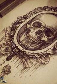 Manuscript skull cross tattoo pattern