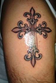 Leliepatroon kruis tatoeëringspatroon