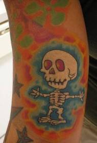 Arm color cartoonized skull tattoo pattern