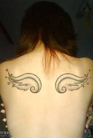 Back grace wings tattoo pattern