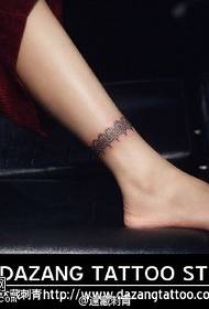 Classic lace anklet tattoo pattern