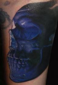 Realistic style colored skull tattoo pattern