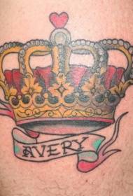 Padrão de tatuagem requintada coroa estilo tradicional