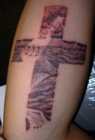 Patrón de tatuaje de estilo cruzado