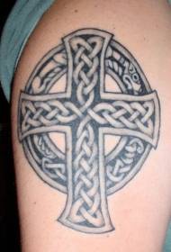 Round totem cross tattoo pattern