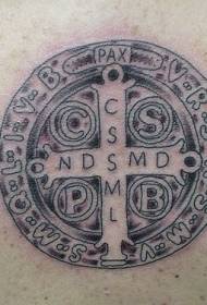 Katolsk kors tatoveringsmønster