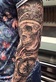 skull tattoos in different positions are still scary