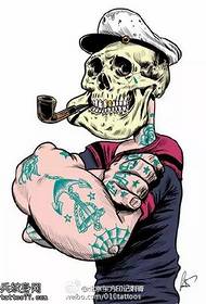 lubanjaStari čovjek stripovski uzorak tetovaže rukopisa