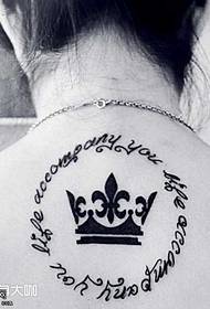 ແບບ English Totem Tattoo Crown English Back