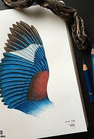 Manuscript painted wings tattoo pattern