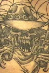 Model tatuazhi me armë zjarri dhe banditi