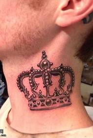 Neck beautiful crown tattoo pattern