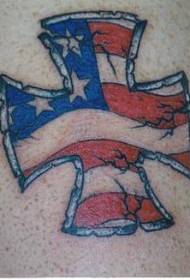Američki zastava križ tetovaža uzorak
