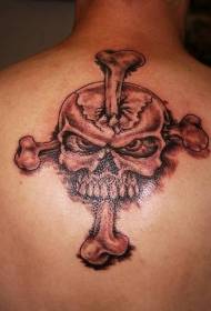 Natrag čučanj i koštani križ tetovaža uzorak