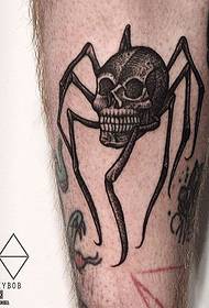 Calf spider's tattoo pattern