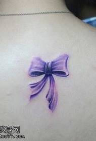 Back purple bow tattoo pattern