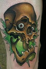 Calf painted skull tattoo pattern