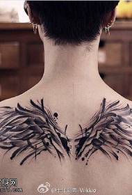 Back ink wings tattoo pattern