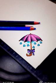 Šareni uzorak rukopisa tetovaža luk u obliku kišobrana