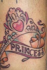 Bogstav prinsesse krone tatoveringsmønster