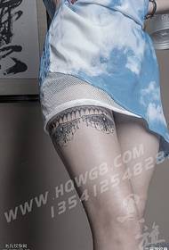 Thigh sexy lace side tattoo pattern