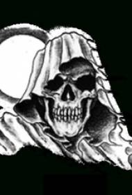 Zwart grijs schets creatief horror schedel schedel tattoo manuscript