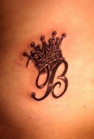 Tattoo letters and crown tattoo pattern