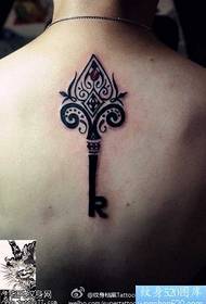 Back spade key totem tattoo pattern