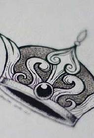 Patrón de tatuaxe de coroa de manuscrito