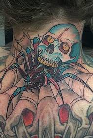 Wzór tatuażu pająka na szyi