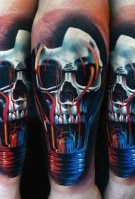 Leg color light bulb with skull tattoo pattern