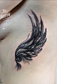 Chest wings tattoo pattern