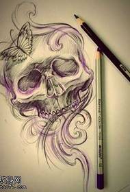 Manuscript trend classic skull tattoo pattern