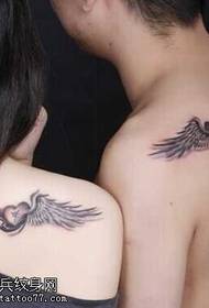 Back wings love tattoo pattern