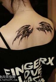 Back wings tattoo pattern