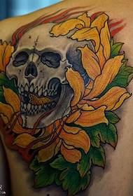 Shoulder yellow peony tattoo pattern
