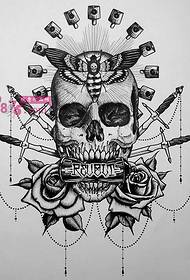 Creative skull sword tattoo manuscript picture