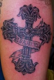 Piękny wzór tatuażu krzyż chrześcijański