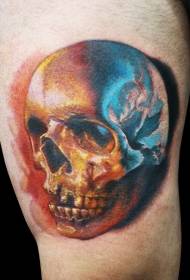 Leg color realistic realistic skull tattoo picture