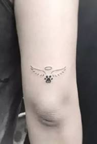 작은 천사 날개 문신-간단하고 문학적인 소형 판 천사 날개 문신 본