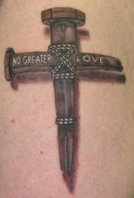 Żelazny gwóźdź krzyż chrześcijański wzór tatuażu
