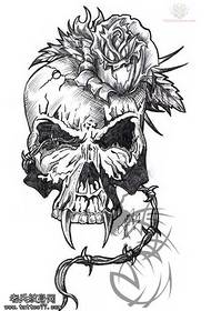 Manuscript rose skull tattoo tattoo